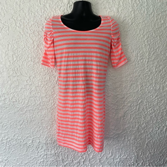 Lilly Pulitzer Women’s Kayley Dress in Sunrise Orange Boat Party Stripe Medium - Picture 2 of 10